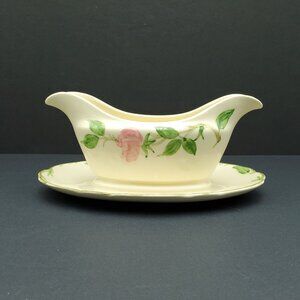 Franciscan Desert Rose Gravy Boat Attached Underplate Sauce Server with Dish